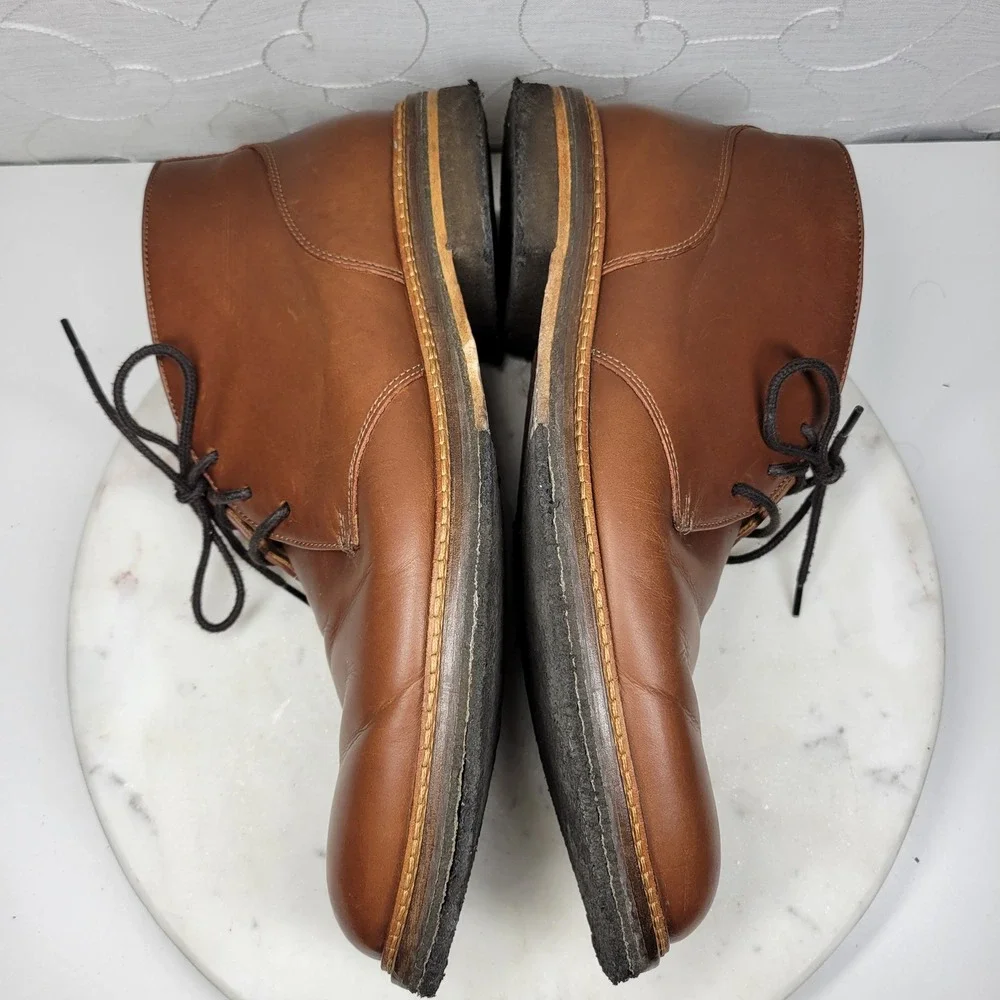 Johnston & Murphy Calder Leather Chukka Boots Mens 10.5 Brown Preppy Casual